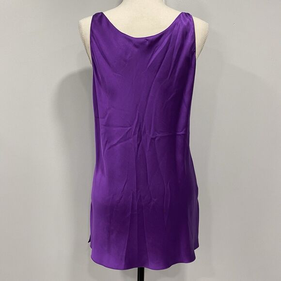 WORTH NY 12 NWT Purple Silk Long Babydoll Camisole Top Coquette Girl Deadstock - Picture 12 of 16